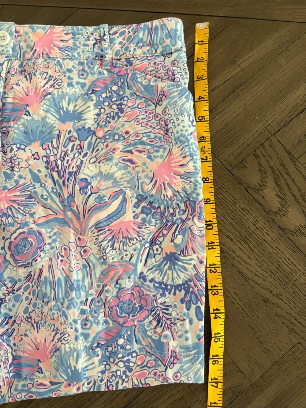 Talbots Abstract Print Chino Shorts Size 10 Tropical Vacation Preppy Coastal